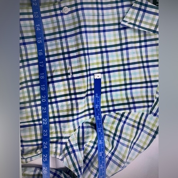 Orvis Men’s 100% Cotton Plaid Button Up Shirt Blue Green Size L - Picture 9 of 9